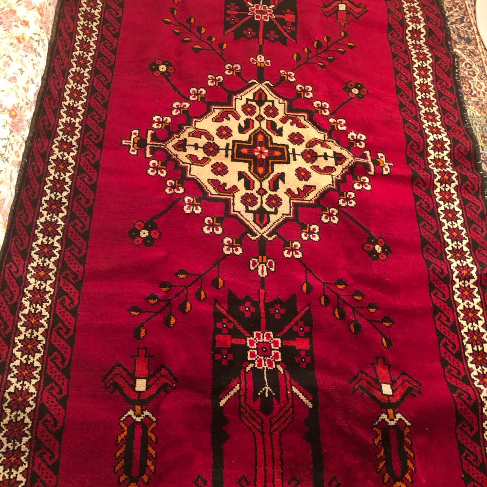 Handmade   Antique Red Geometric Oriental carpet